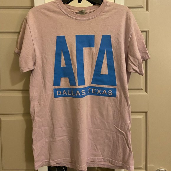 Pink and blue Alpha Gamma Delta AGD t-shirt - Picture 1 of 1